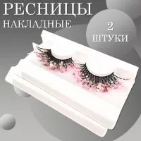 Ресницы накладные с блестками Нежно розовые 2 шт.
