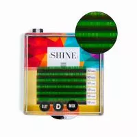 Ресницы цветные elSHINE (зеленые), отд. длины, 6 лент